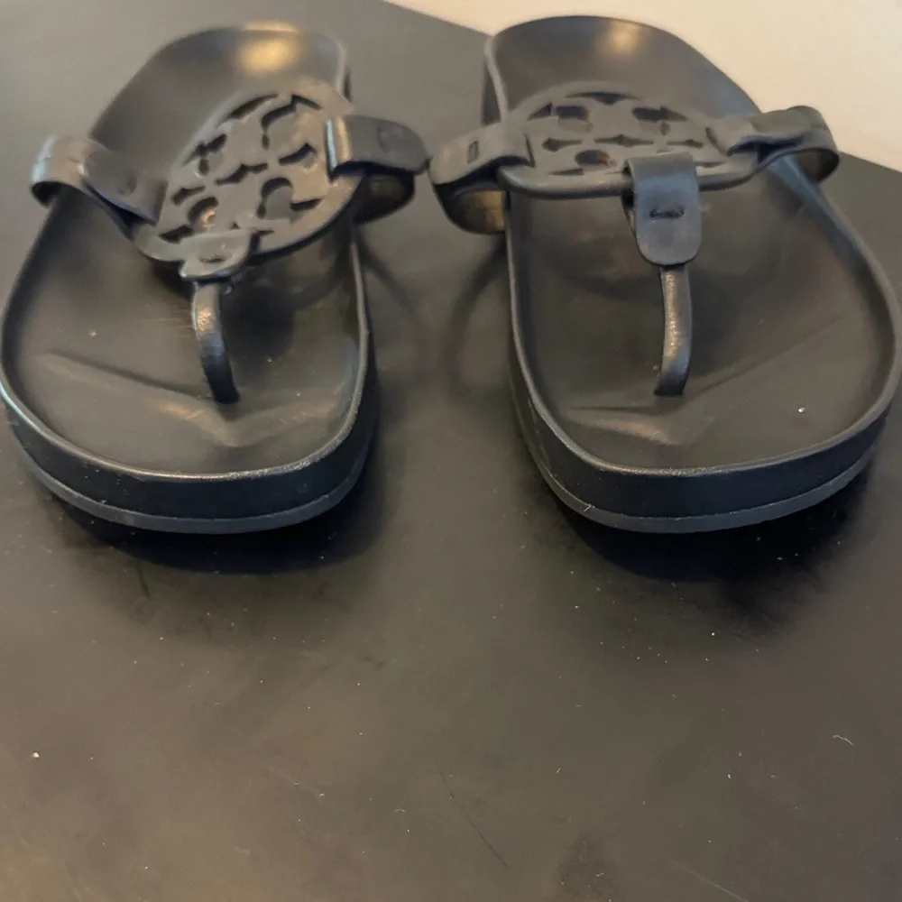Tory Burch Black Slide Sandals, Like New